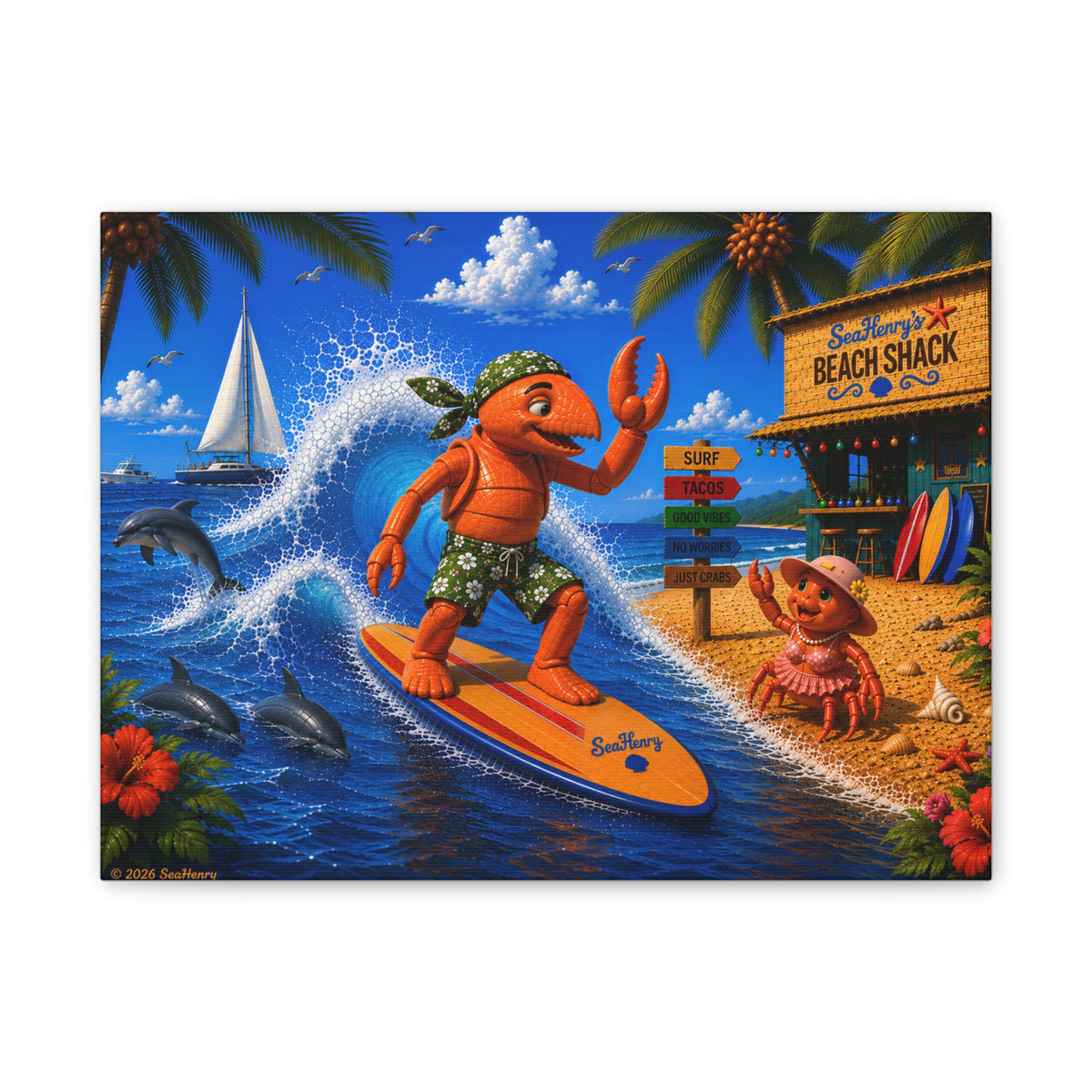 #012 Surfer Henry – SeaHenry Coastal Canvas Wall Art