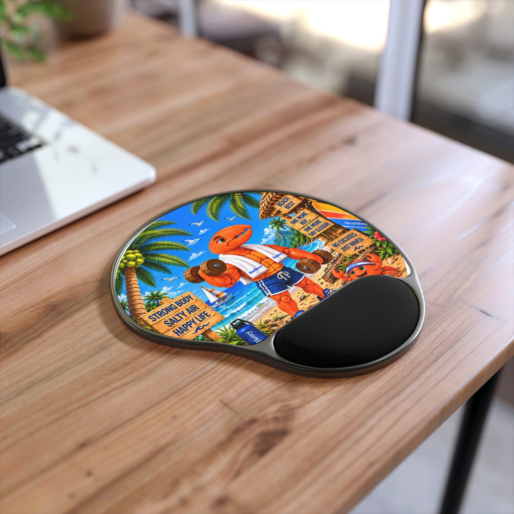 #015 Exercising Henry - SeaHenry Cushioned Wrist Mouse Pad