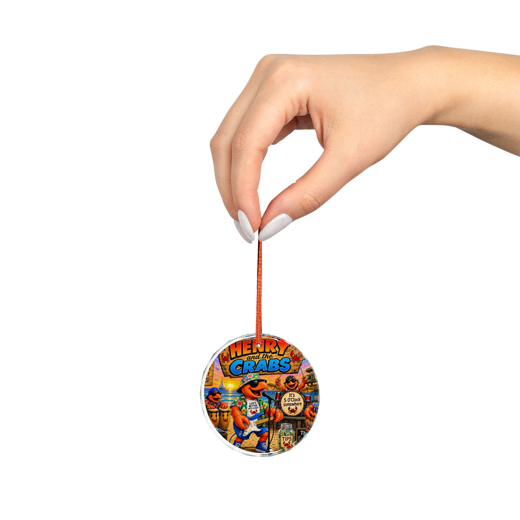 #011 Henry and the Crabs – SeaHenry Glass Ornament