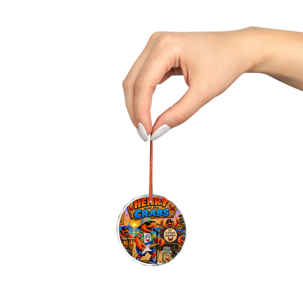 #011 Henry and the Crabs – SeaHenry Glass Ornament