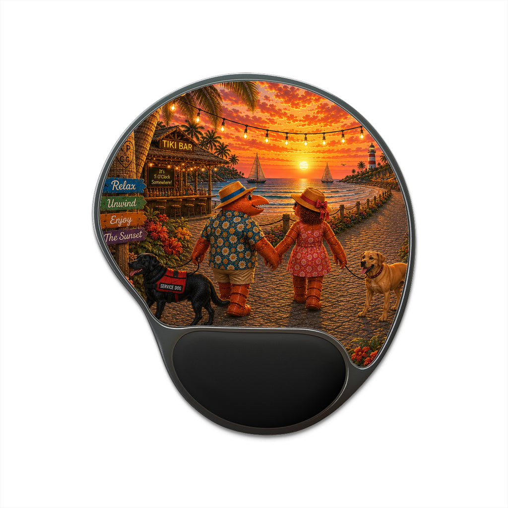 #019 Dog Walking Wrist Mouse Pad