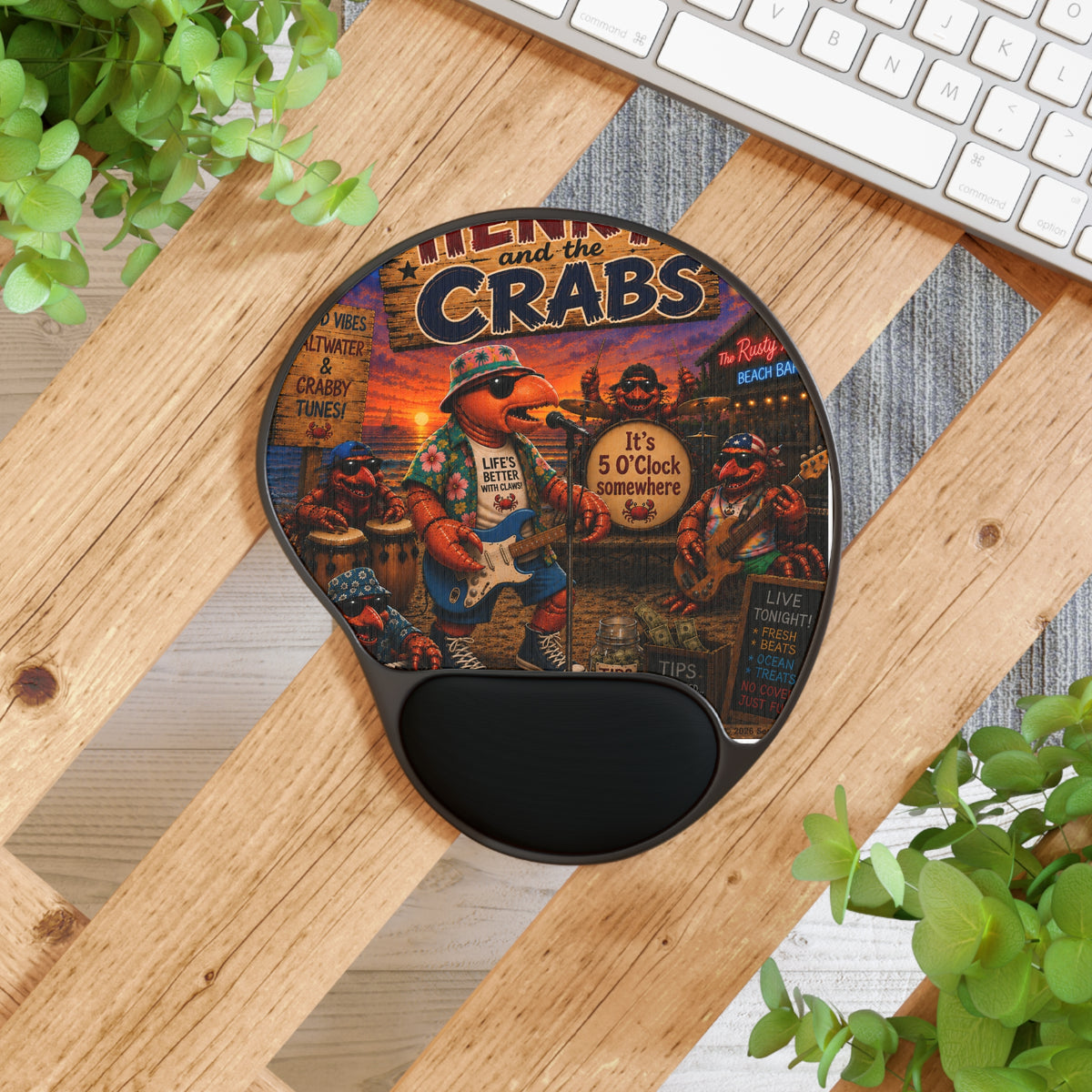 011 Henry and the Crabs SeaHenry Cushioned Wrist Rest Mouse Pad