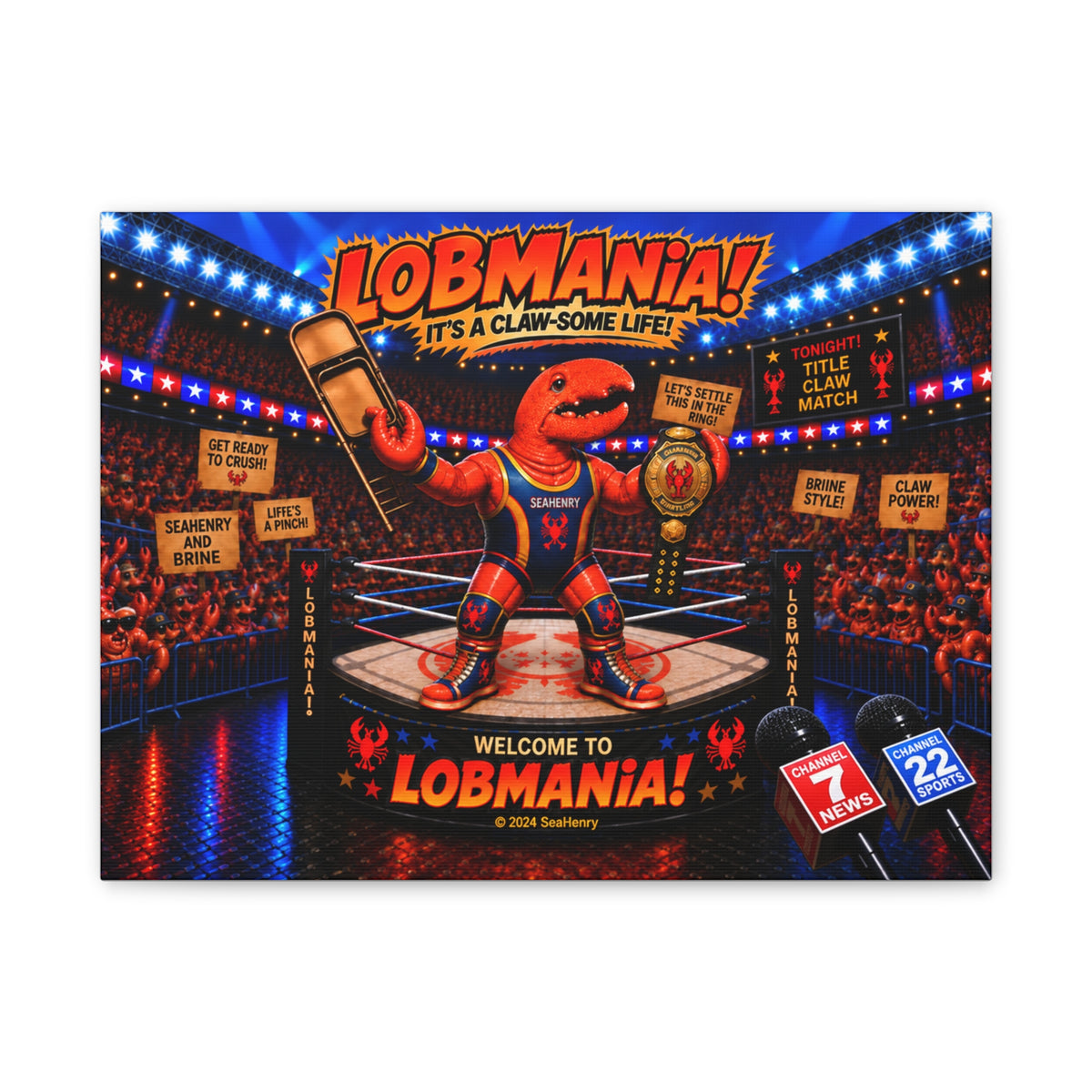 #010 LobMania  – Coastal Canvas Wall Art