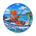 #004 Fisherman Henry - Round Cutting Board