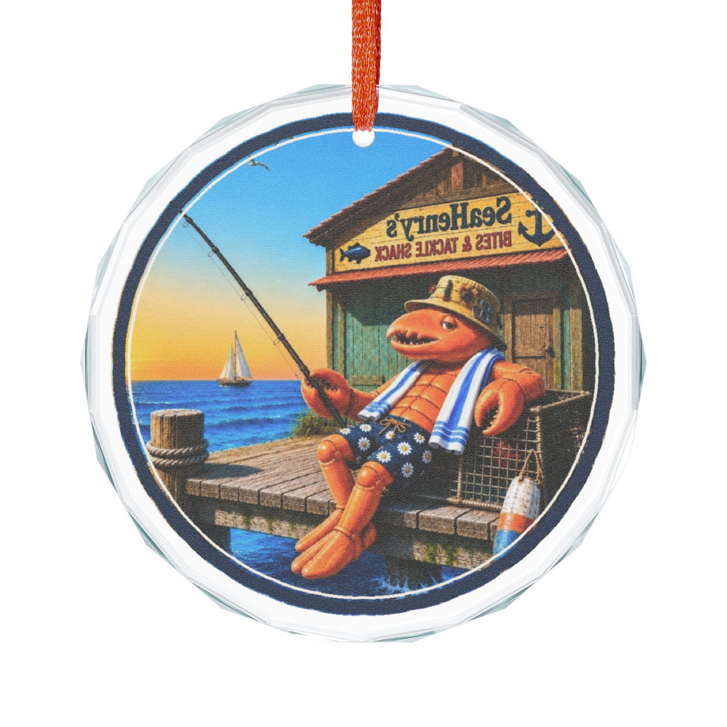 #021 Gone Fishing– SeaHenry Glass Ornament