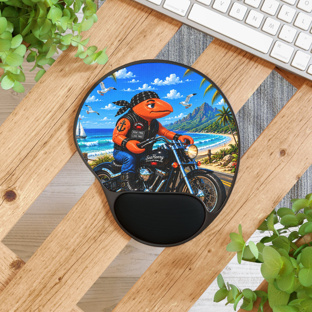 #008 Biker Henry Wrist Mouse Pad