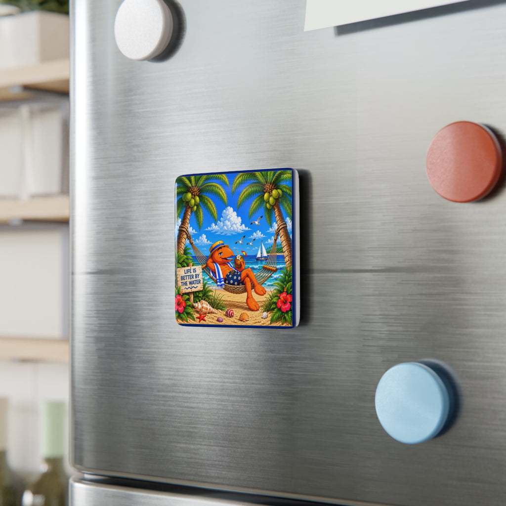 002  Hammock Henry    2" Porcelain Square Magnet