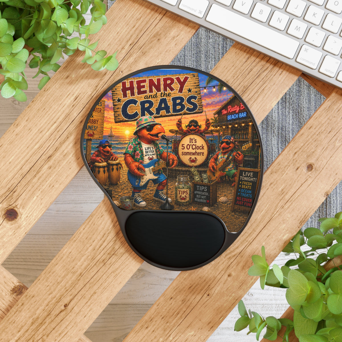 #011 Henry and the Crabs – SeaHenry Cushioned Wrist Rest Mouse Pad