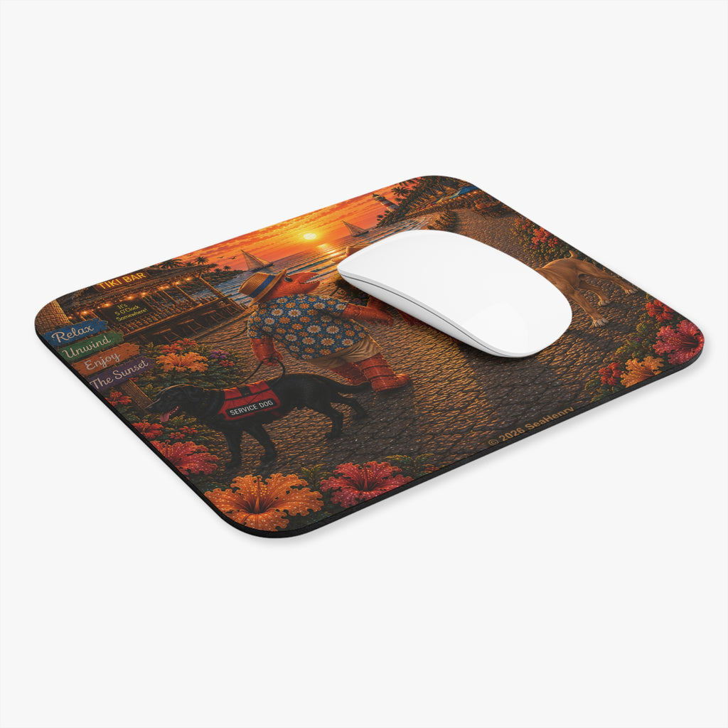 #019 Dog Walking Mouse Pad