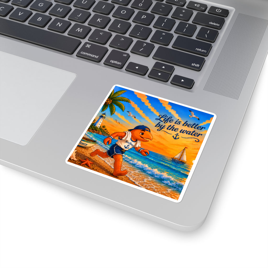 #022 Jogging Henry – SeaHenry 3×3 Coastal Sticker