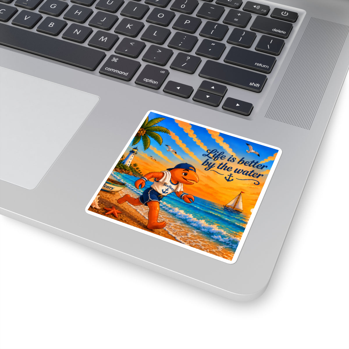 #022 Jogging Henry – SeaHenry 3×3 Coastal Sticker