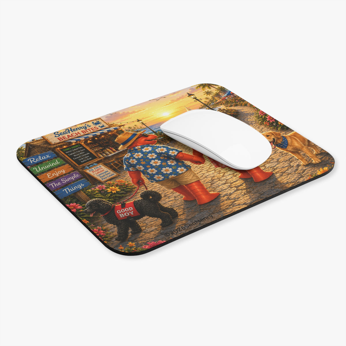 #019 Dog Walking – SeaHenry Mouse Pad