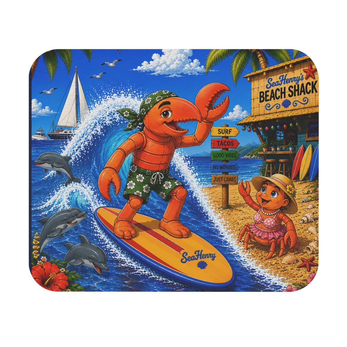 #012 Surfer Henry - SeaHenry Mouse Pad