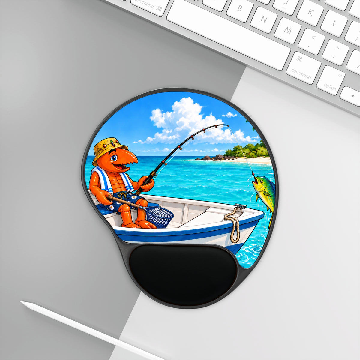 #004 Fisherman Henry – SeaHenry Cushioned Wrist Rest Mouse Pad