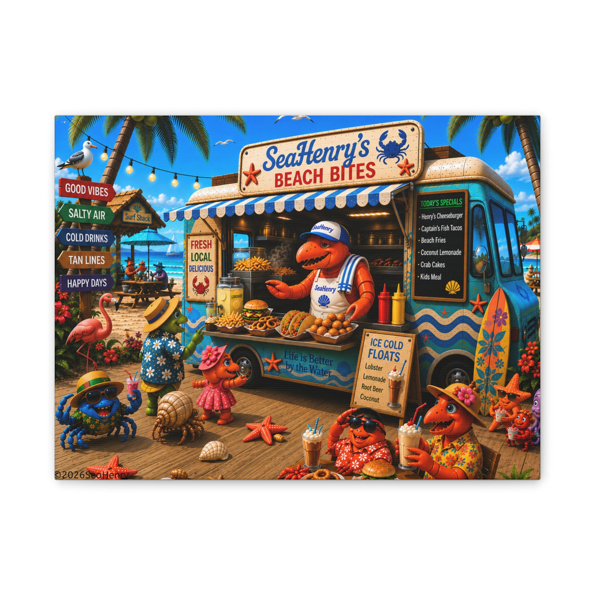 #018 SeaHenry’s Beach Bites – Coastal Canvas Wall Art