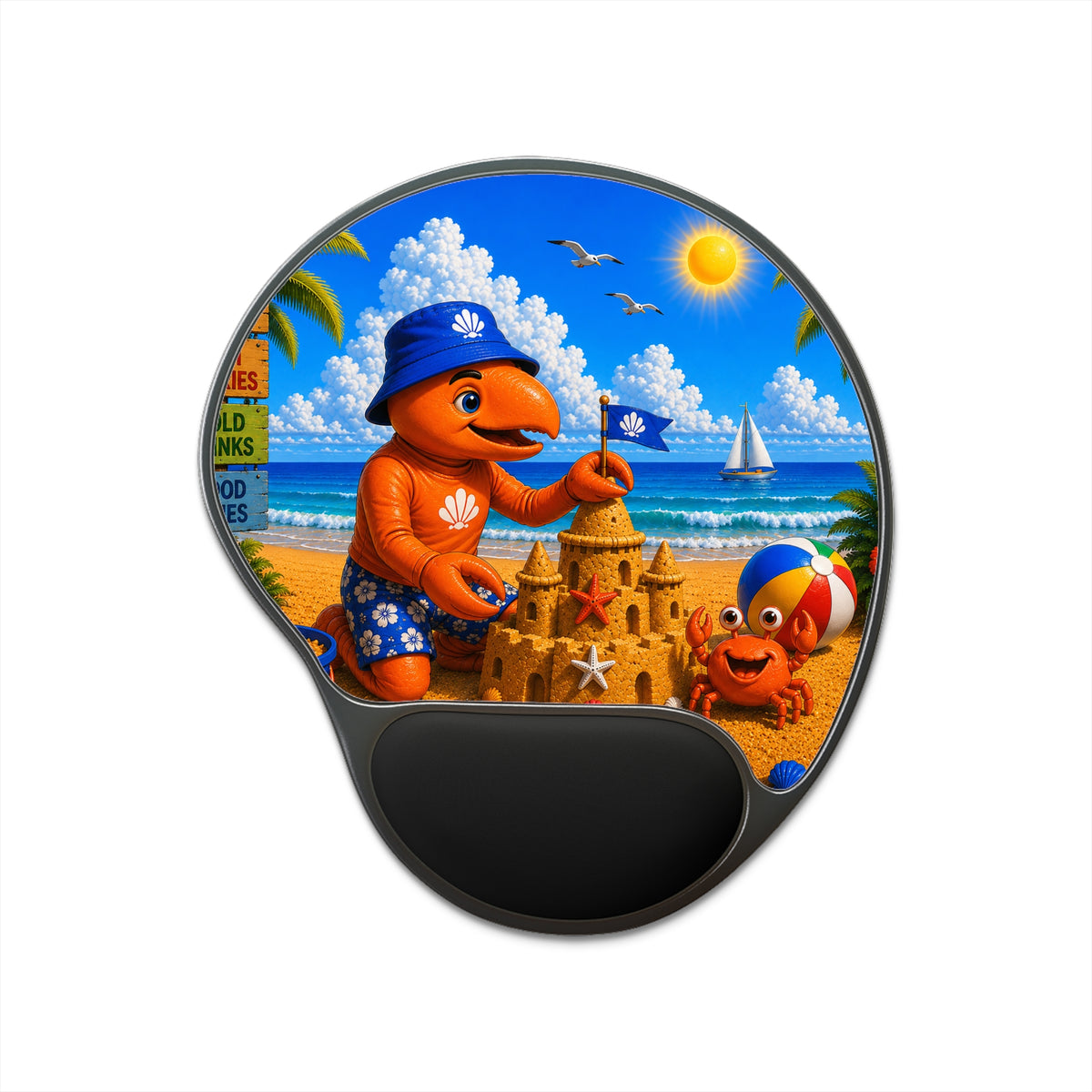 #005 Beach Buddy Boy – SeaHenry Cushioned Wrist Rest Mouse Pad