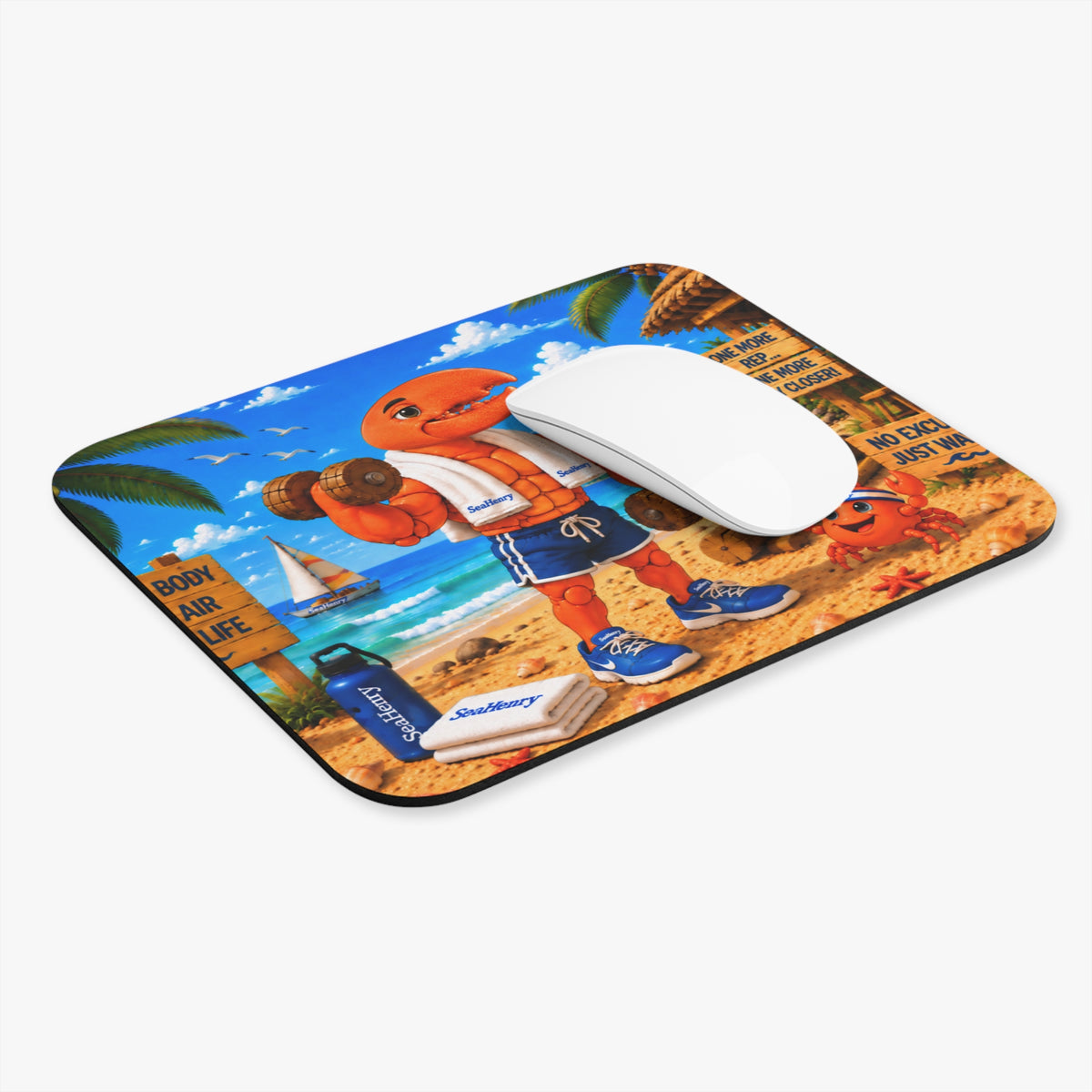 #015 Exercising Henry - SeaHenry Mouse Pad