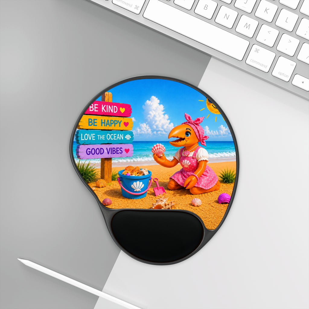 #006 Beach Buddy Girl - SeaHenry Cushioned Wrist Mouse Pad