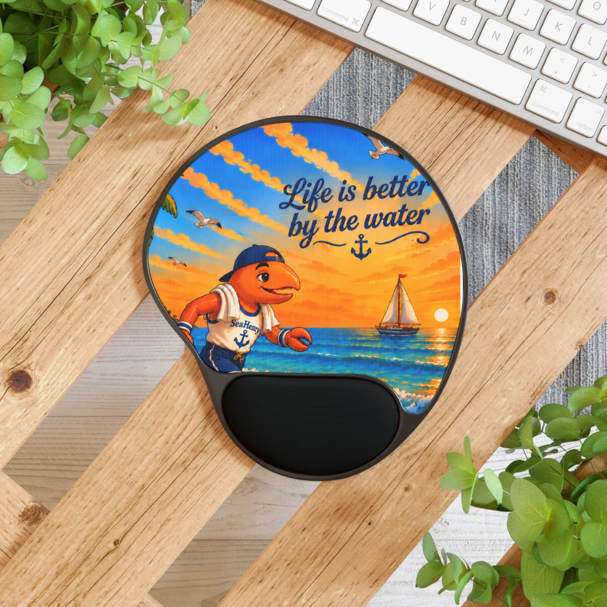 #022 Jogging Henry – SeaHenry Cushioned Wrist Rest Mouse Pad