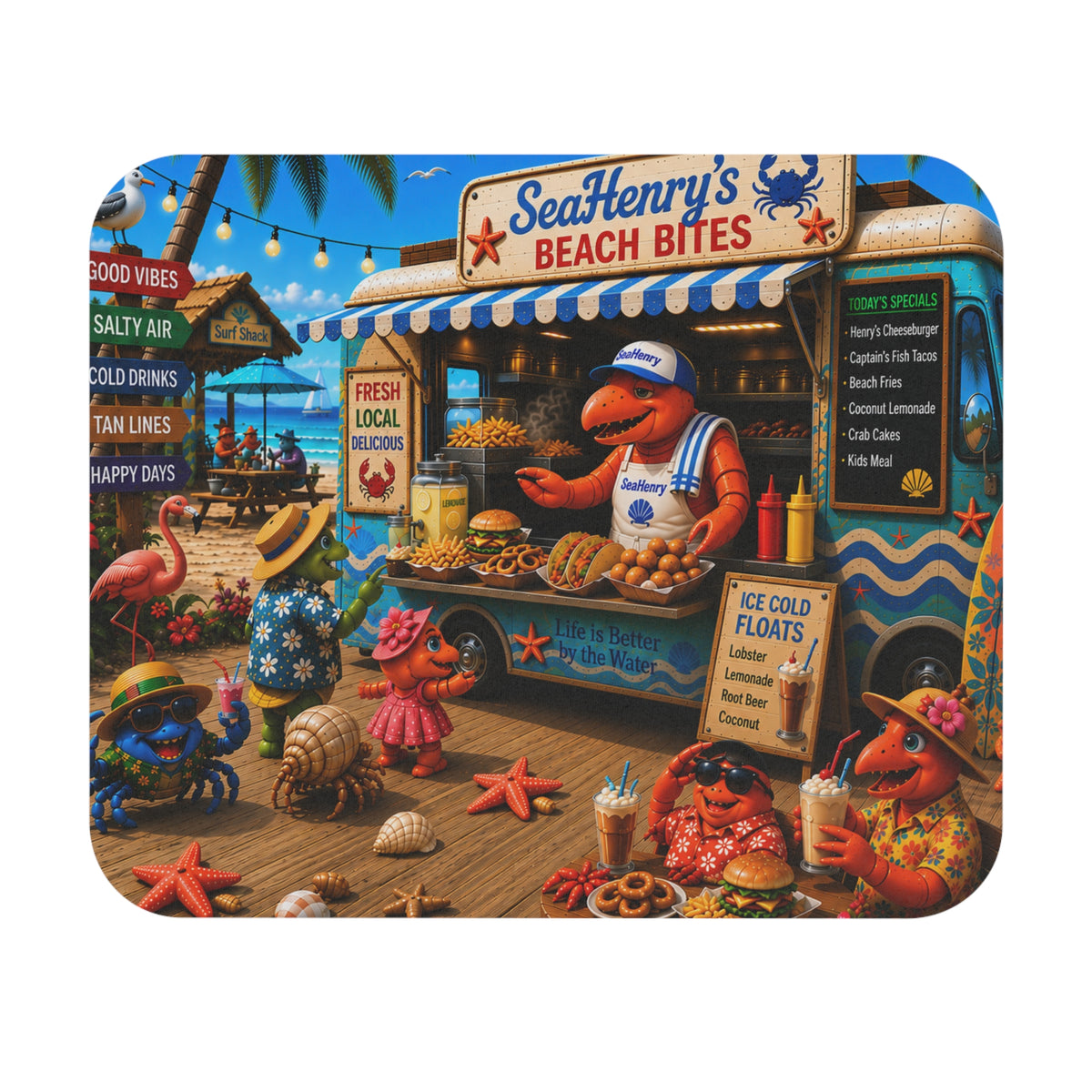 #018 SeaHenry's Beach Bites - SeaHenry Mouse Pad