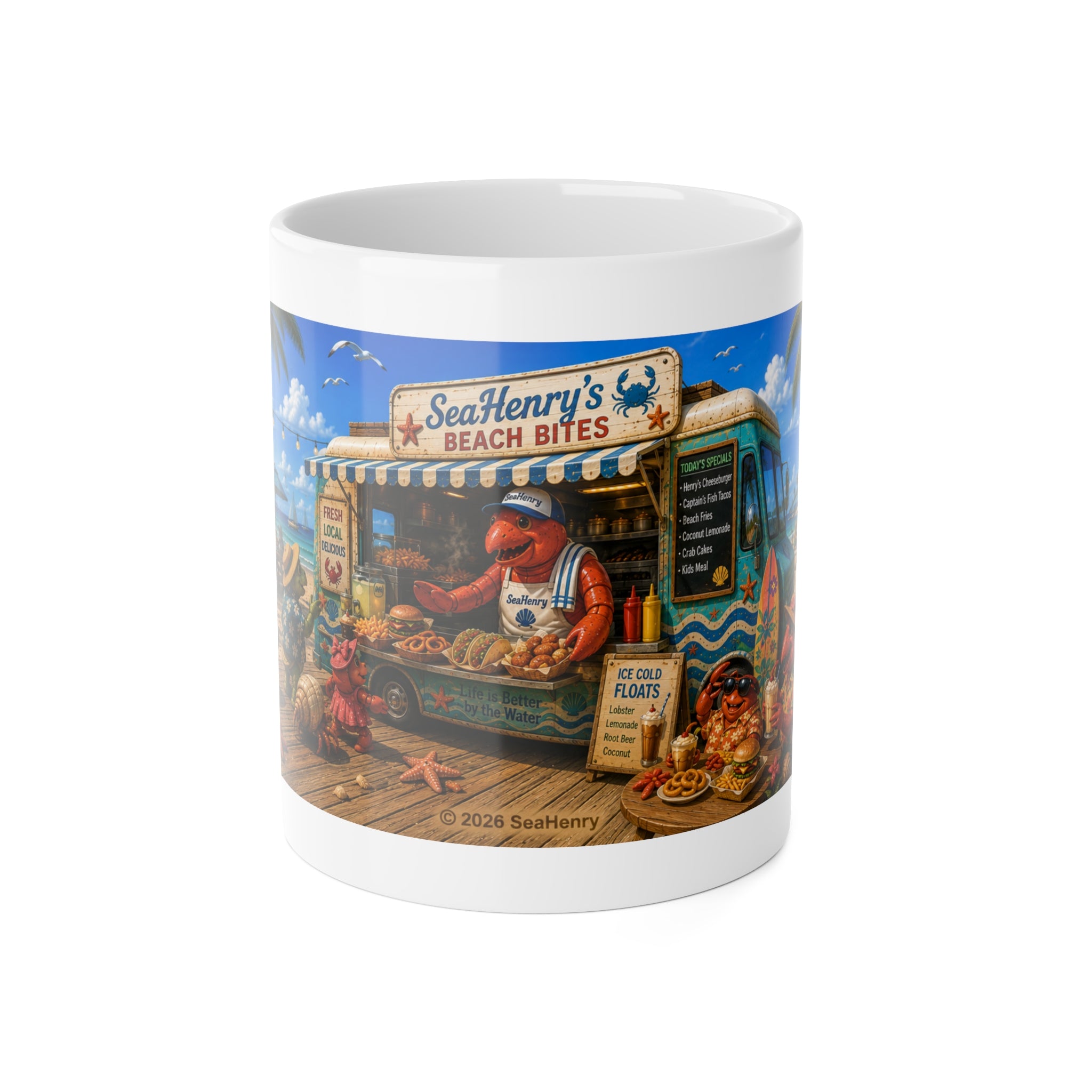 Copy of Copy of Copy of Copy of Copy of Copy of Copy of Beach Vibes Coffee Mug — Tropical Palm Trees, Sailboat & Relaxing Sand Scene (11oz)