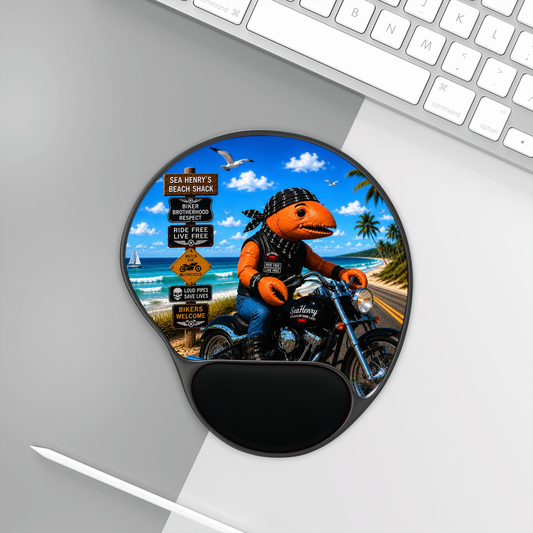 #008 Biker Henry Wrist Mouse Pad