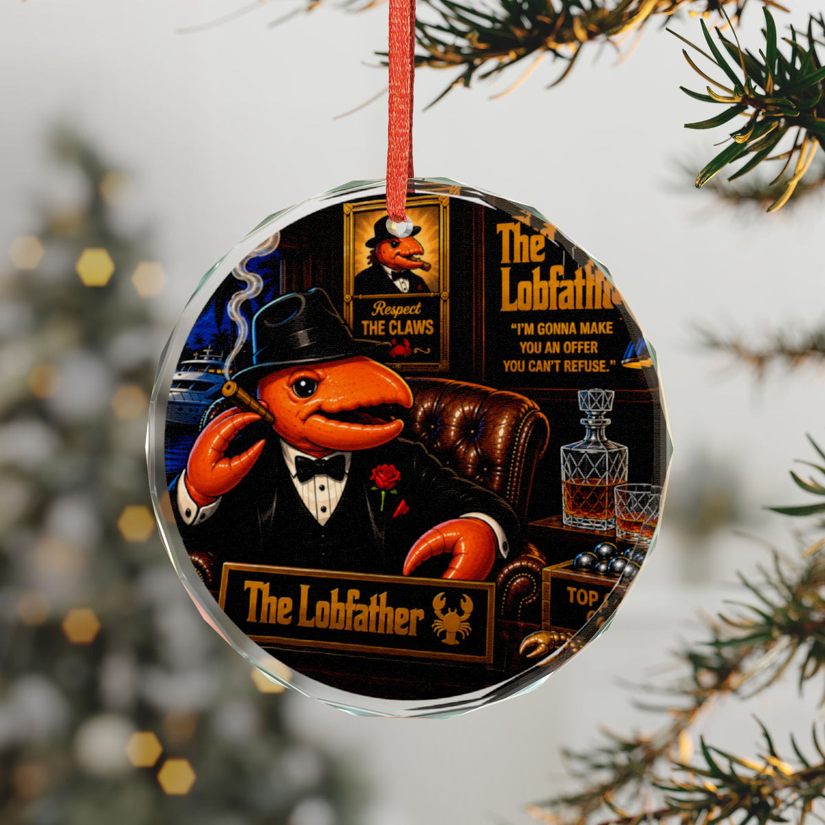 #014 The LobFather – SeaHenry Glass Ornament