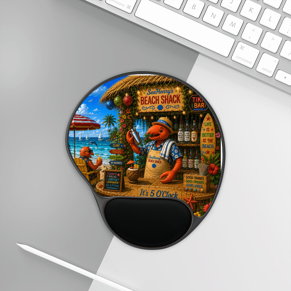 #013 Henry the Bartender – SeaHenry Cushioned Wrist Rest Mouse Pad