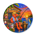 #021 Gone Fishing – SeaHenry Round Cutting Board
