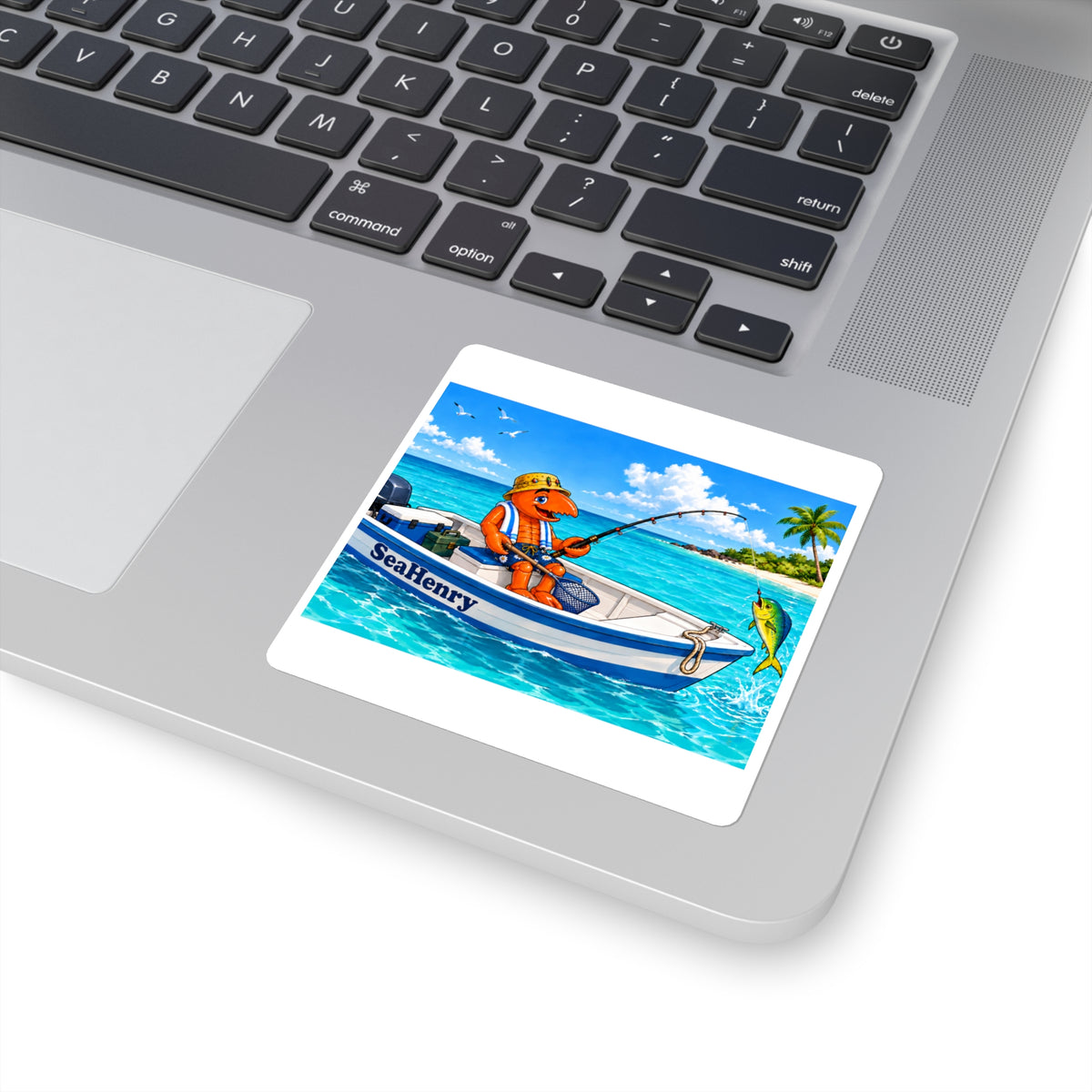 #004 Fisherman Henry – SeaHenry 3x3 Sticker
