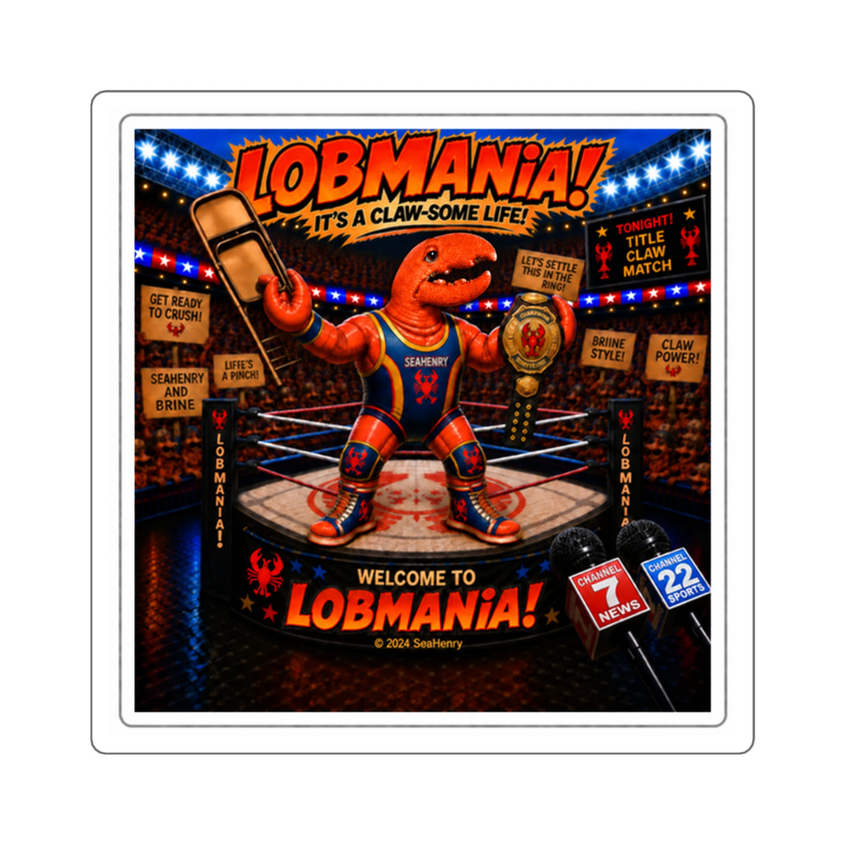 #010 LobMania – SeaHenry 3×3 Square Sticker