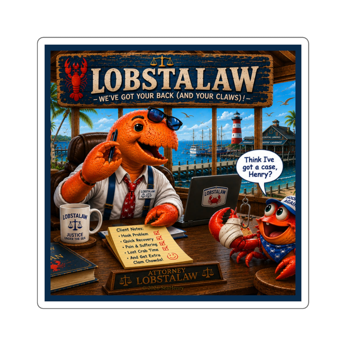 #009 Lobstalaw – SeaHenry 3×3 Square Sticker