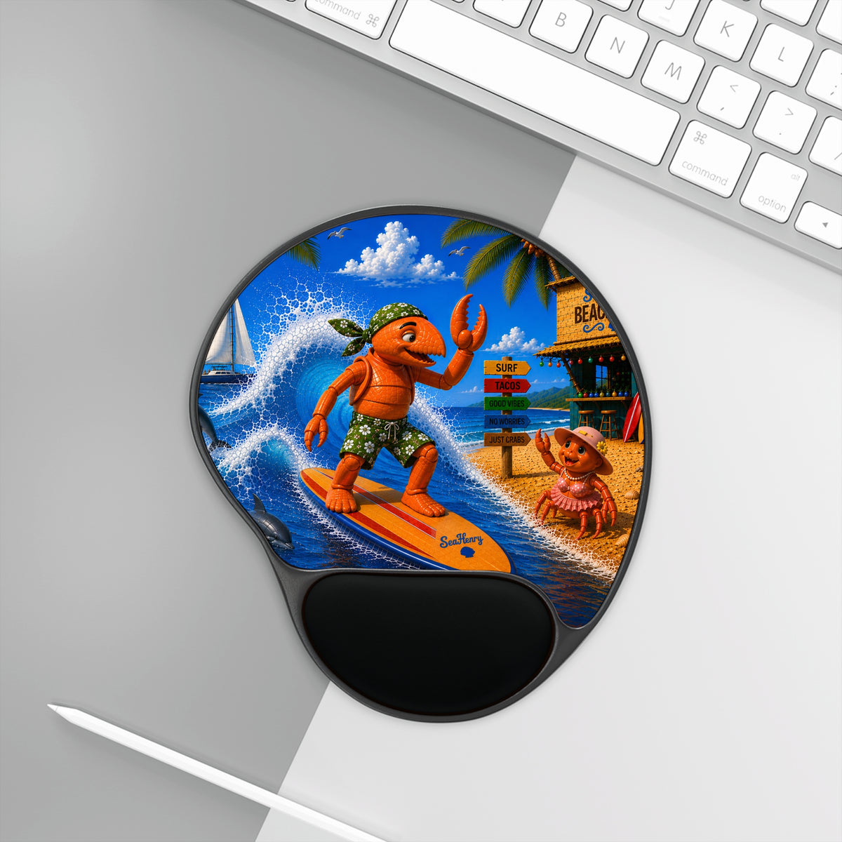 #012 Surfer Henry – SeaHenry Cushioned Wrist Rest Mouse Pad