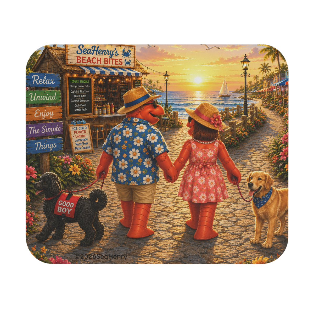 #019 Dog Walking – SeaHenry Mouse Pad