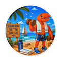 #015 Exercising Henry - Round Cutting Board