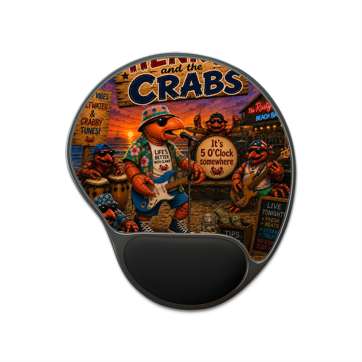 011 Henry and the Crabs SeaHenry Cushioned Wrist Rest Mouse Pad