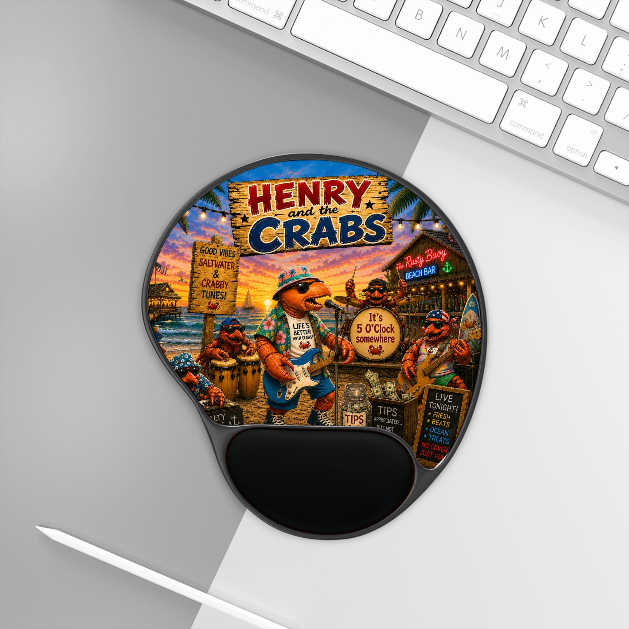 #011 Henry and the Crabs Wrist Mouse Pad