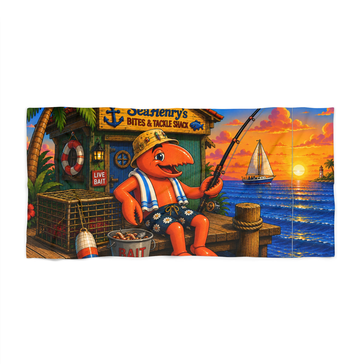 #021 Gone Fishing – Beach Towel