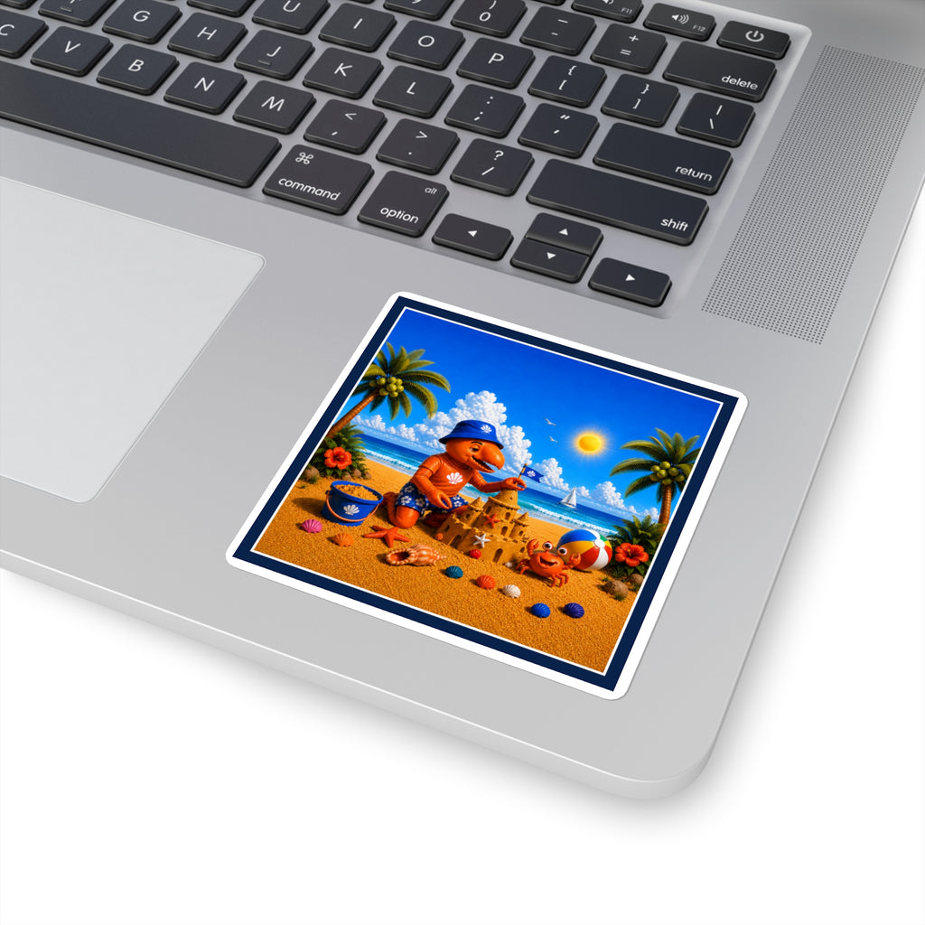 #005 Beach Buddy Boy – SeaHenry 3x3 Square Sticker