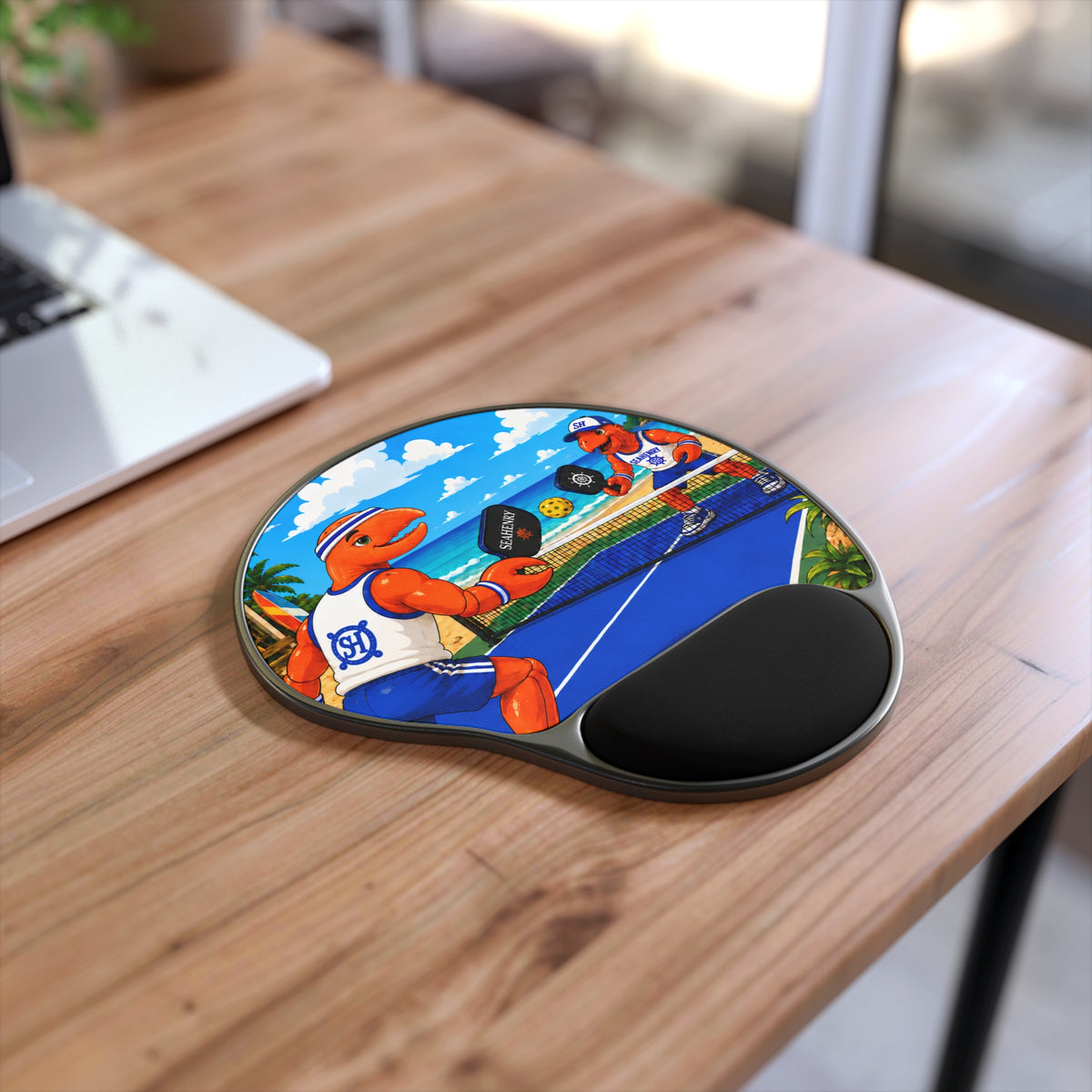 #017 Pickleball Henry - SeaHenry Cushioned Wrist Mouse Pad