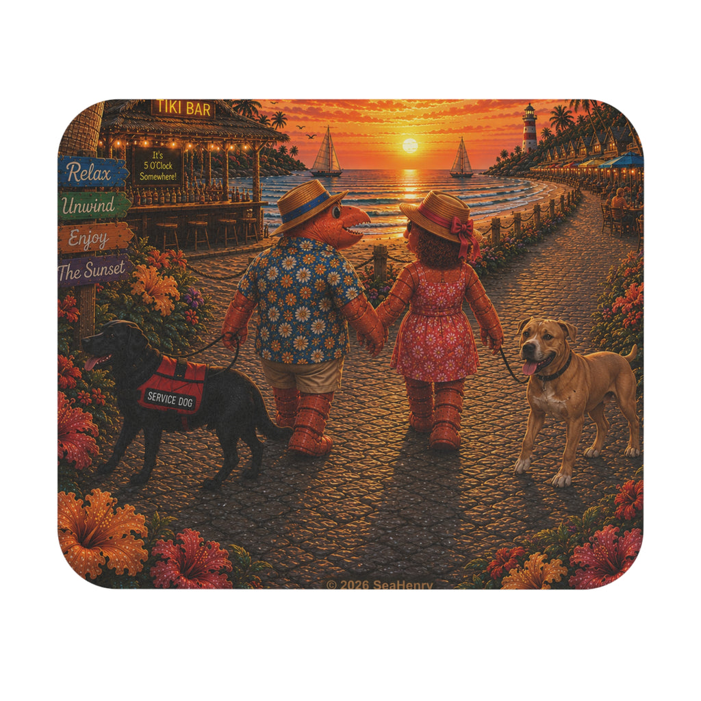 #019 Dog Walking Mouse Pad