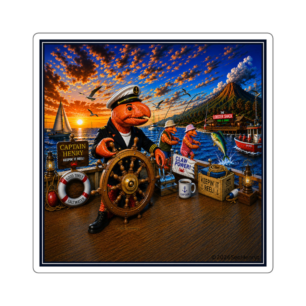 #003 Captain Henry – SeaHenry 3x3 Square Sticker