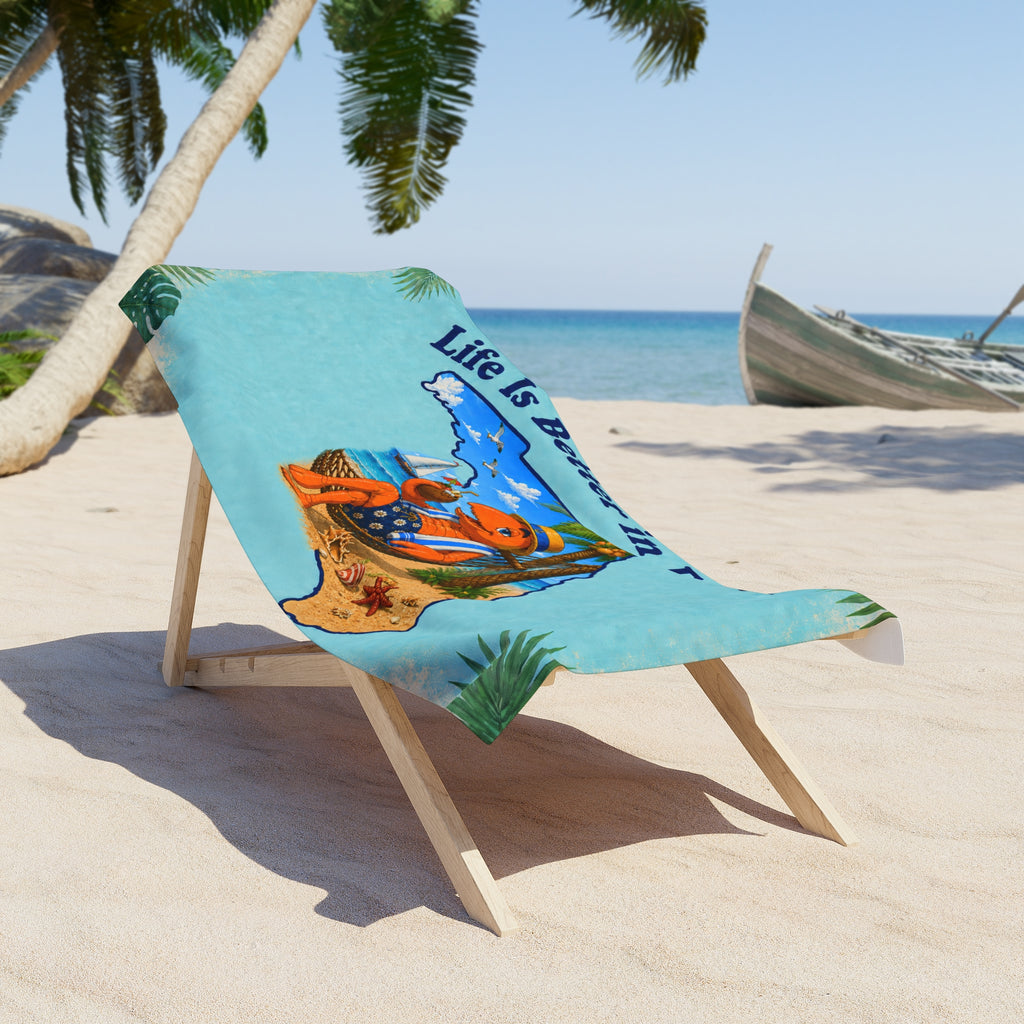 #002 Hammock Henry - Life Is Better in Florida –  Beach Towel