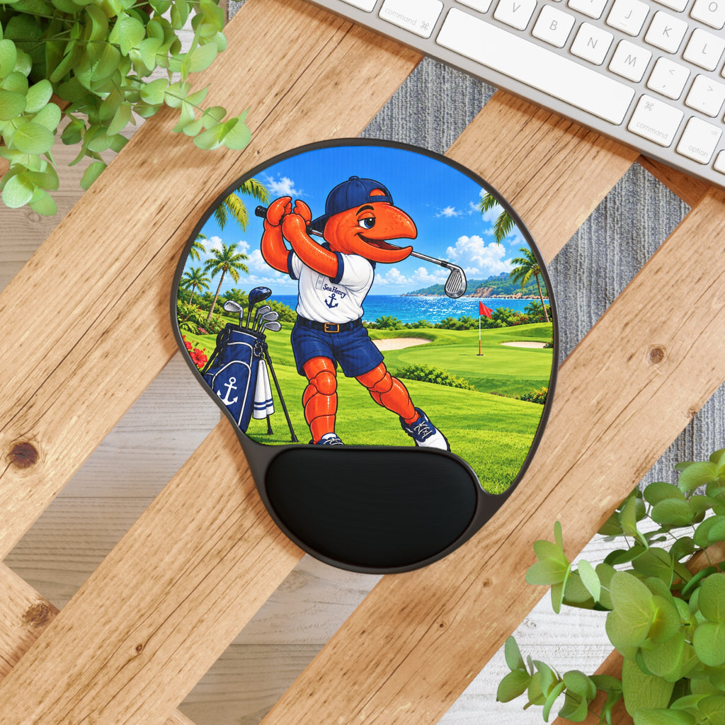 #023 Golfing Henry – SeaHenry Cushioned Wrist Rest Mouse Pad
