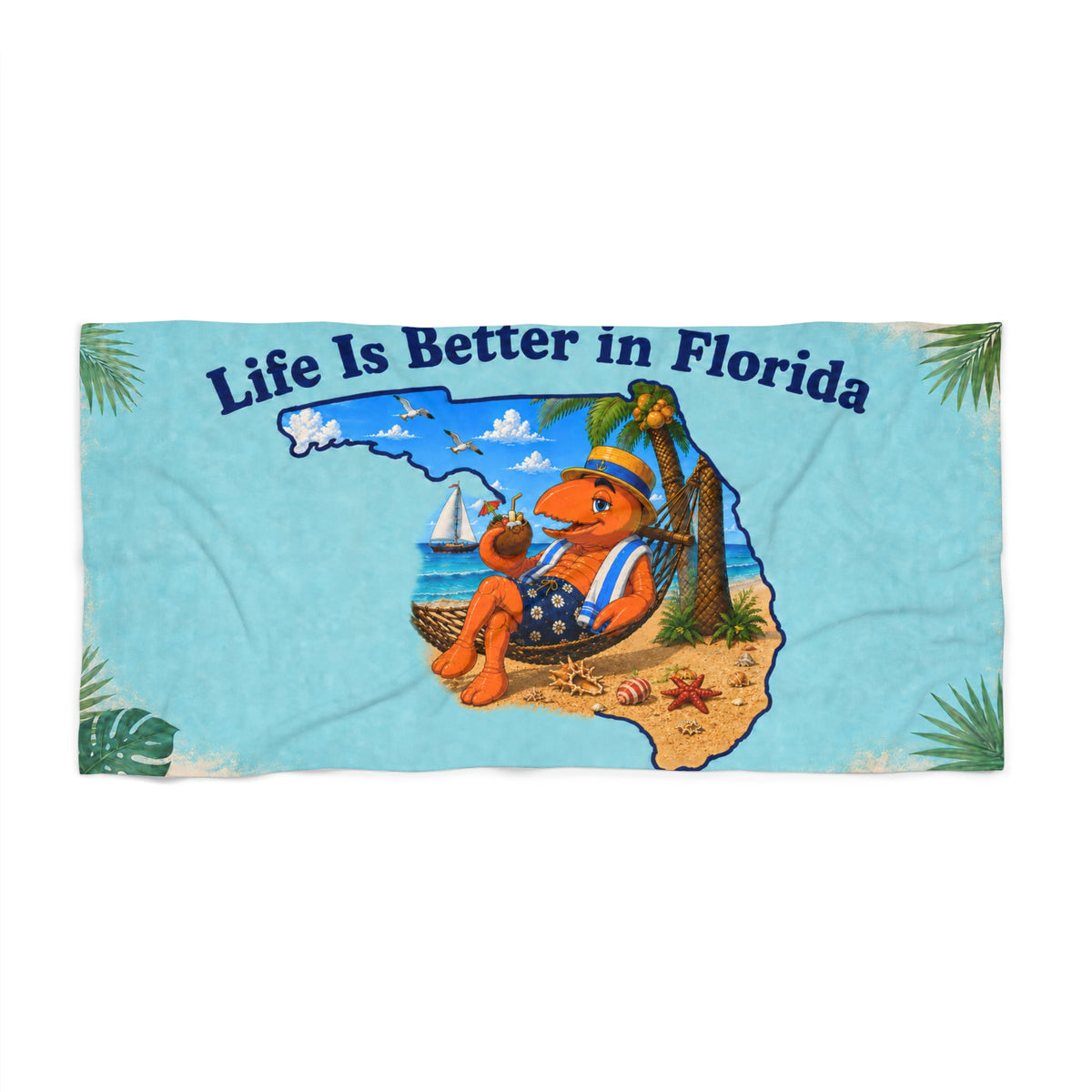 #002 Hammock Henry - Life Is Better in Florida –  Beach Towel